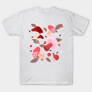 Pink and red mushrooms T-Shirt